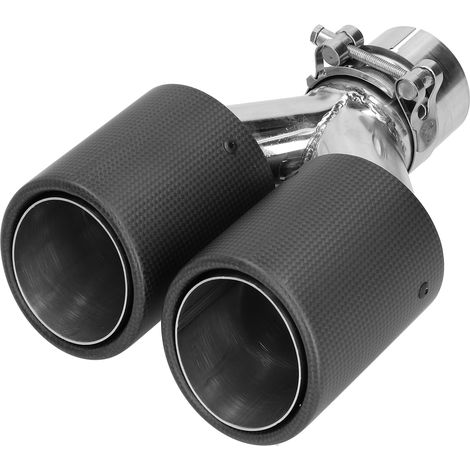 Embout d'échappement universel en fibre de carbone mate, double sortie plate en forme de Y, modification automobile (1/5)