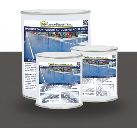 Mortier époxy coloré autolissant pour sols - 20 Kg Gris basalte - MATPRO (1/5)