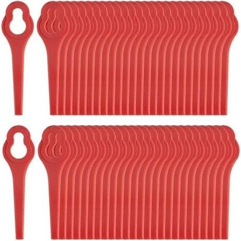 50 Pièces Lames de Rechange pour Coupe Bordure, Lames en Plastique de Rechange Lame Coupe Bordure Tondeuse à Gazon Rouge L90mm (1/5)