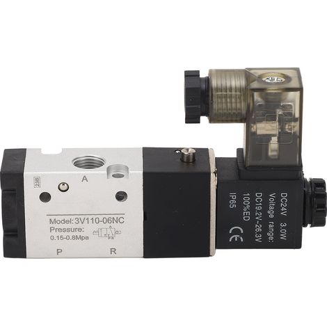 Électrovanne pneumatique, interrupteur pneumatique électrique 1/8" NPT, 2 positions, 3 voies, 24 V CC pour la commande