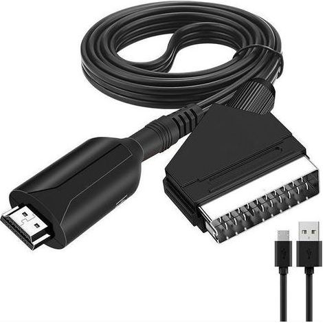 Convertisseur Péritel vers HDMI - Résolution 1080p60Hz - Compatible HDTV DVD Décodeur PS3 PAL NTSC - Alimentation USB - 1 Pièce (1/4)