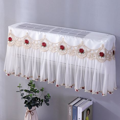 Copertura in pizzo per condizionatore a parete – motivo floreale rosso vino 86 cm – per interni – articoli per la casa