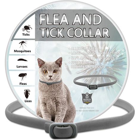 Collier Anti Puces - Pour Chat - Résistant À L Eau - À Base D Huiles Essentielles Naturelles - Réglable - 1 Pièce (1/5)