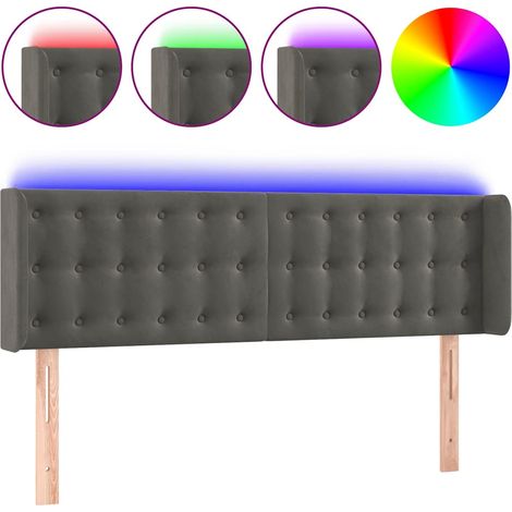 Maison Exclusive - Cabecero con LED de terciopelo gris oscuro 147 (1/5)