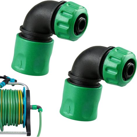 2 Pièces Adaptateur Tuyau Arrosage Angle 90 Degrés, Raccord Tuyau 1/2 Pouce, Connecteur Coude pour Arrosage Jardin et Lavage Voiture (1/5)