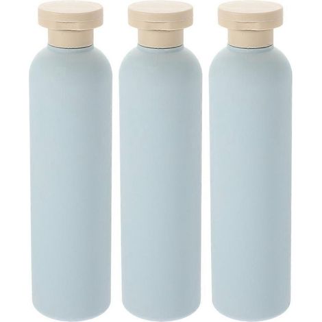 Lot de 3 flacons distributeurs de shampoing vides, flacons de lotion rechargeables de 260 ml-19.00X4.90X4.90CM-Blue (1/2)