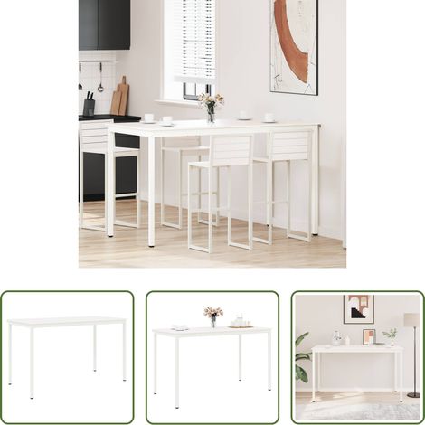 Bois de pin massif - Table de bar Blanc 180 x 90 x 105 cm Bois de pin massif (1/5)