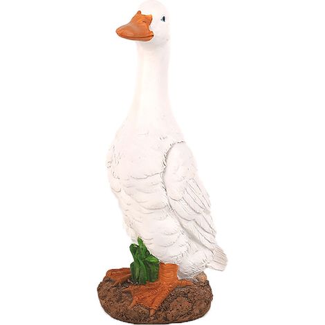 Canard artificiel d'extérieur, petite statue de canard blanc, décoration pour bassin de jardin