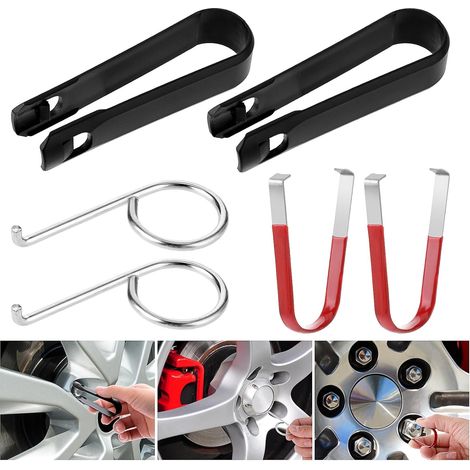 6 Pcs Outil Demontage Pour Couvre Écrous Outil Demontage Couvre Écrous Extracteur De Capuchon De Boulon De Roue Voiture Couvre L'outil D'extraction (1/5)