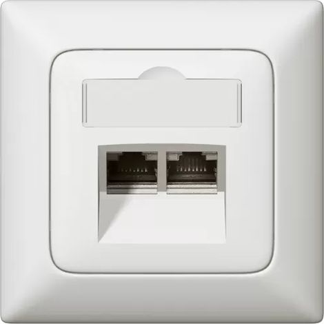 Legrand Abdeckung RJ45 C5 C6 mit Beschriftungsträger Creo ultraweiß 776758 (1/2)