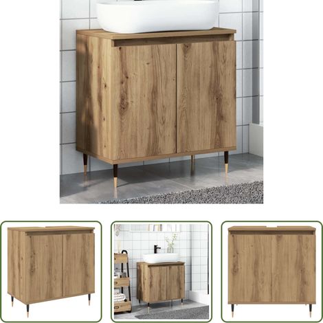 Holzschrank -  Badschrank Artisan-Eiche 58x33x60 cm Holzwerkstoff (1/5)