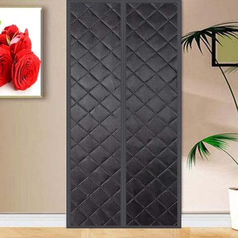 90x210cm Noir Rideau de porte magnétique thermique Rideau magnétique thermique isolant Isolant Phonique Anti Froid pour portes Isolation Seule pour portes de balcon Porte de salon extérieure (1/5)