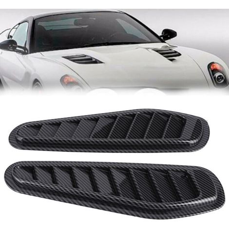 Lot de 2 couvercles de ventilation de capot de voiture en fibre de carbone, style universel (1/5)