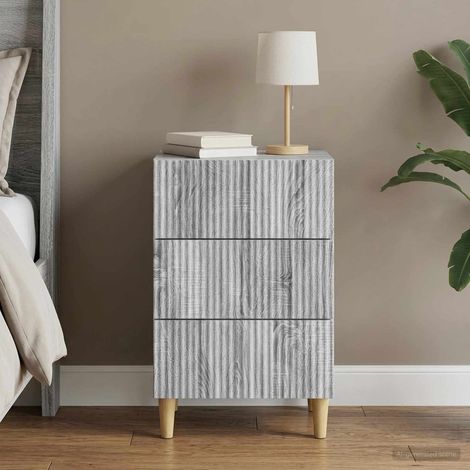 vidaXL Bedside Cabinet Grey Sonoma 43 x 41 x 66.5 cm Engineered Wood (1/5)