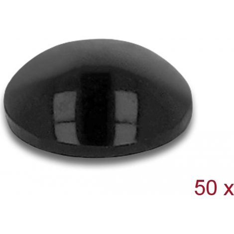 Delock Pies de goma redondos autoadhesivos 10 x 3 mm 50 piezas negro