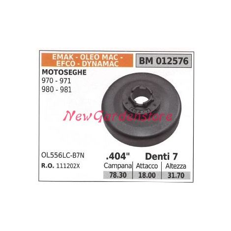 EMAK Kettensägenmotor-Ritzel 970 971 980 981 .404' Zähne 7 012576