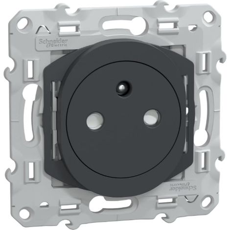 Prise affleurante 2P+T 16A bornes auto - anthracite - Ovalis - Schneider