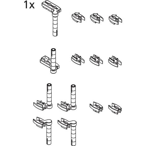 Kermi Gelenke Set für Faltwand 3-flügelig, EBV2002, Silber Mattglanz, 2533868