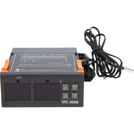 Digitales Thermostat STC-3008 mit Doppelanzeige, zwei NTC-Sonden und Temperaturregelung (DC 12V) (1/5)
