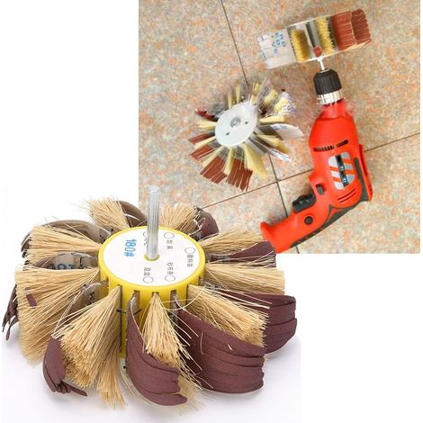 Sisal, Roue de Polissage, Sisal Fin et Roue Abrasive, Arbre de 6 Mm monté pour Polisseuse, Ponceuse électrique, Outil Rotatif électrique, Roues de Polissage (6 têtes de fleur de (1/5)