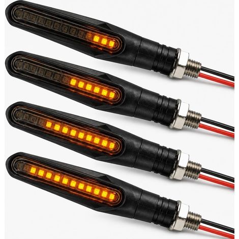Clignotant Moto LED 12V Indicateurs de Direction Étanche Flowing Signalisation pour Scooter Quad Cruiser Off Road Tout Terrain (1/5)