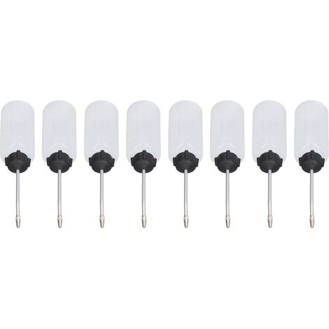 Lot de 8 flacons d'huile pour machine à coudre de 120 ml en plastique épais résistant à l'huile, avec long bec verseur en fer. (1/5)