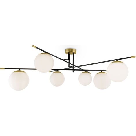Maytoni Nostalgia Modern Nostalgia 6 Light Matt Gold Plafonnier Verre Globe Shade (1/2)