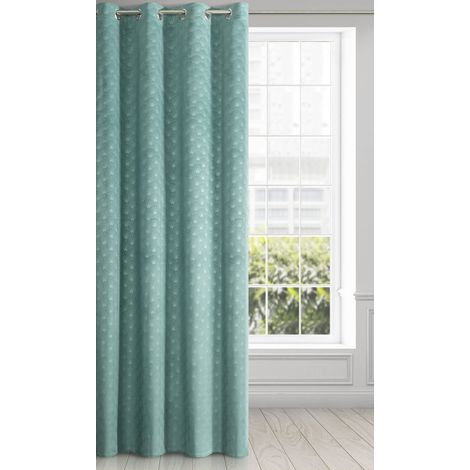 Rideau en Velours avec Motif géométrique et œillets - 1 pièce - Rideau pour Porte de Balcon à Motifs, Aspect Velours - Uni Moelleux (1/5)