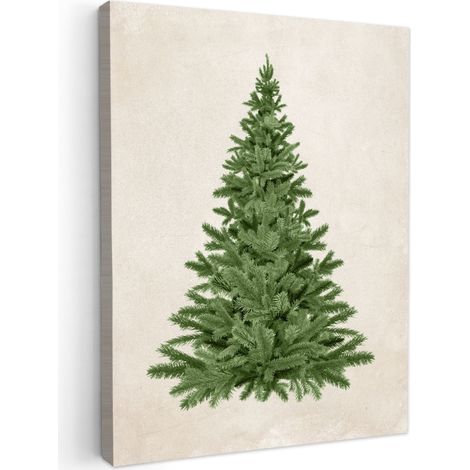TABLEAU SUR TOILE Sapin de Noël - Vert - Noël - Fêtes Tableau Moderne 30x40 cm (1/5)