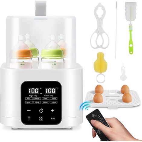Baby bottle warmer, baby bottle sterilizer, fast heating of baby food and detoxification for breast milk and formula, suitable for 4 bottles
