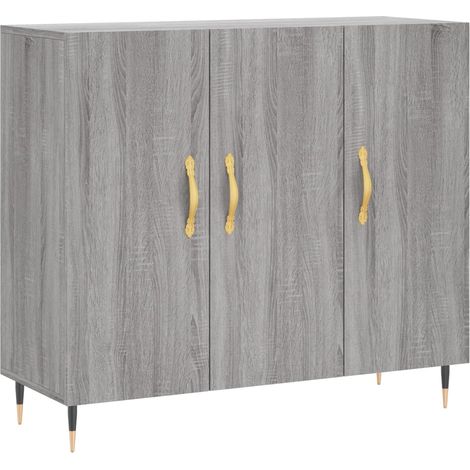 Credenza cassettiera cassettiera mobile contenitore organizer cucina soggiorno soggiorno Sonoma 90 x 34 x 80 cm derivati del legno grigio 020036547