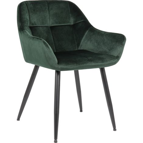 Silla de salón Emia en terciopelo Terciopelo Verde (1/5)