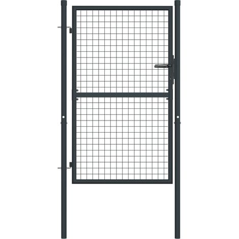 Portail en maille de jardin Acier galvanisé 100 x 175 cm Gris (1/5)