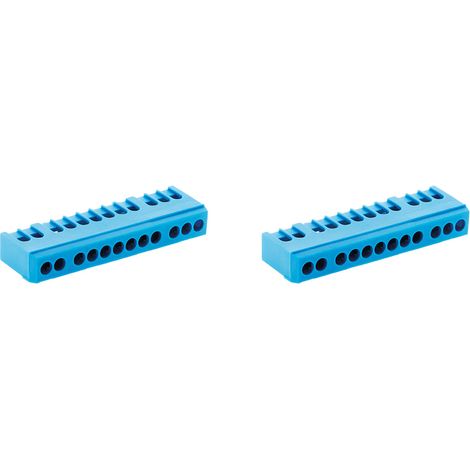 Lot de 2 borniers de terre 12 modules - bleu - Zenitech