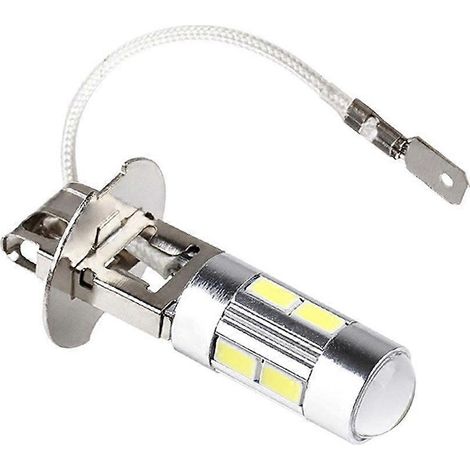2 ampoules LED blanches H3 5630 SMD 10 pour phares de voiture (feux de brouillard, route, etc.) 12 V (1/3)