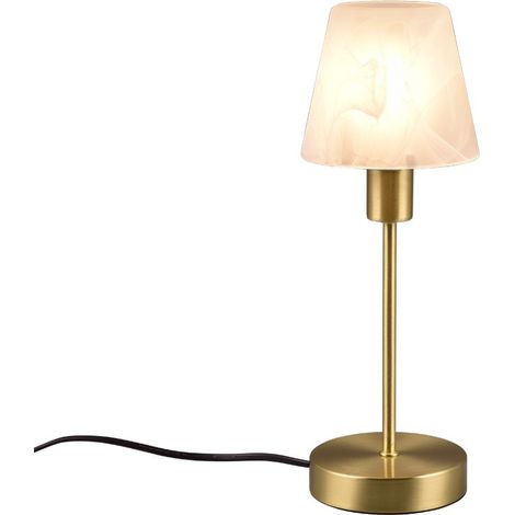 Trio Luis Ii Lampe de table classique avec abat-jour rond conique en laiton mat (1/3)