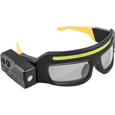 LED-Schutzbrille mit zwei Leuchten, wasserdicht nach IPX4, USB-Typ-C-Ladeanschluss, Stirnlampe mit Bewegungssensor (1/5)