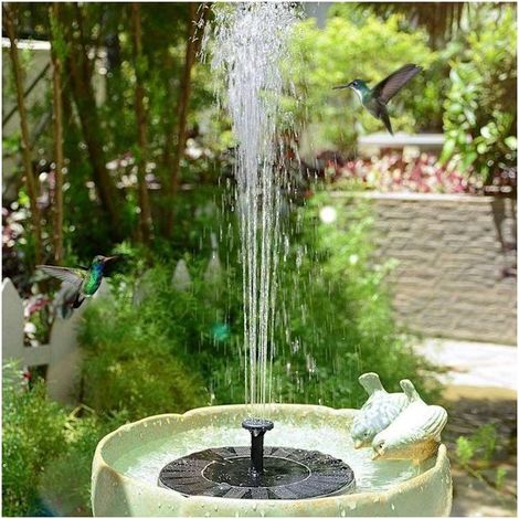 Fontaine à eau solaire - Pompe solaire pour fontaine - 13 cm, noire, SD (1/5)