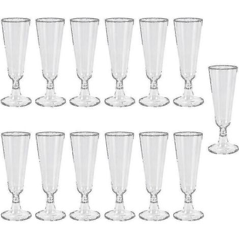 60 verres à champagne jetables de 150 ml en plastique rigide, verres à vin rouge de type gobelet, pour fêtes et festivals. (1/5)