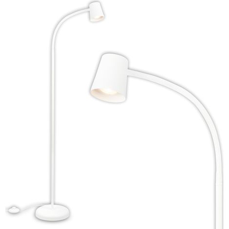 Lampadaire décoratif pour le salon et la lecture, Lampe orientable, Lampe de salon, Pédale, Éclairage indirect, Blanc (1/5)