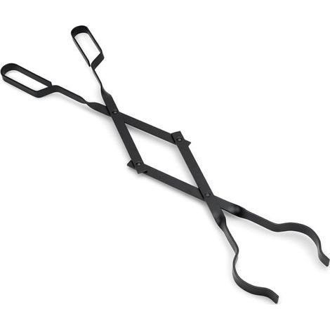 pair Pince à cheminée 66cm avec poignées À toute épreuve pince à feu Intérieur Poêle à bois Fer forgé pince pour feu De plein air Pince à bûches de bois pour Feu de camp Foyer Outils (1/5)