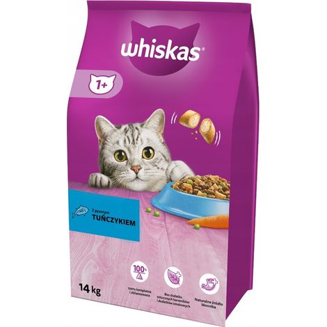 Cibo secco per gatti Whiskas al delizioso tonno, 14 kg