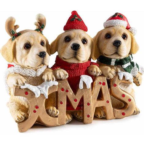 Decorazione con cagnolini in resina 24 cm da appoggio (1/5)