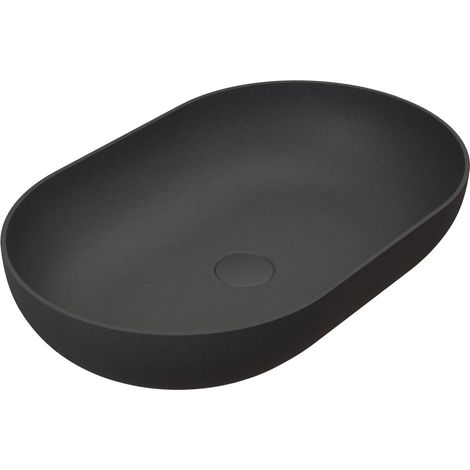 BERNSTEIN - Lavabo in ghisa con scarico Bagno e WC - Quarzo nero - 54x34x12cm (LxPxA) - Resistente, durevole - O540 (1/5)