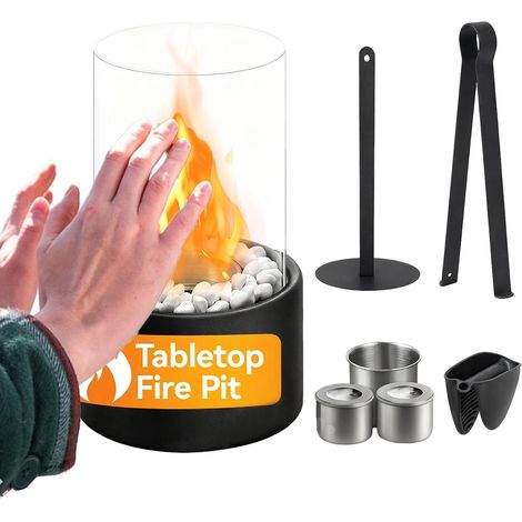 Chimenea de mesa – Chimenea de escritorio portátil Brasero Calefactor Decorativo para oficina, mesa de noche, balcón, apartamento, sala de estar, dormitorio, fiesta, accesorio para el hogar, ambiente, (1/5)