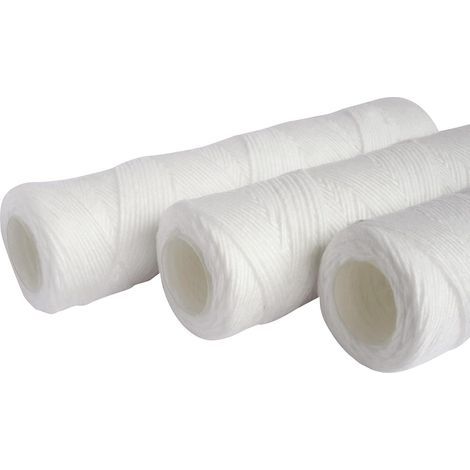 Lot de 3 Cartouches Bobinée Filtre à Eau Anti Sédiments - Compatibles Filtre 10 pouces (1/4)