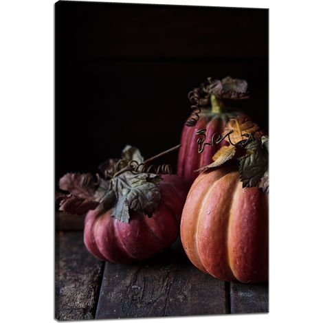 Leinwanddruck Küche Kürbisse Bananen Herbst 40x60