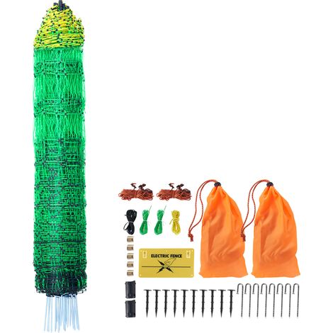 VEVOR Elektrozaunnetz, 1,21 x 51,2 m, PE-Netzzaun-Set mit Pfosten und Doppelspitzen, praktisches tragbares Netz für Hühner, Enten, Gänse, Kaninchen, für den Einsatz in Hinterhöfen, auf Bauernhöfen (1/5)