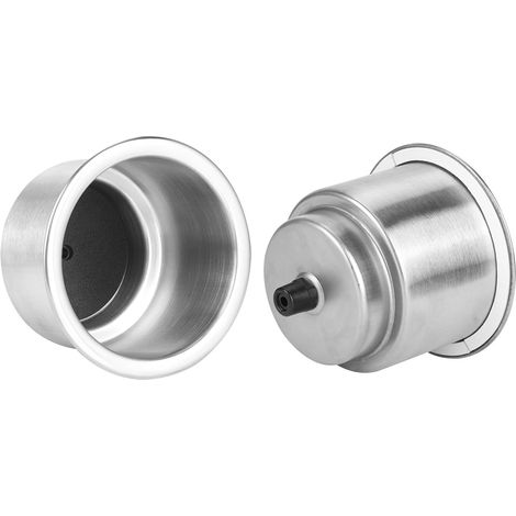 Lot de 2 porte-bouteilles en acier inoxydable argenté, supports pour tasses et accessoires pour bateaux (1/5)
