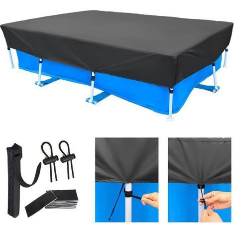 Bâche piscine rectangulaire - Dimensions 230x160 cm - Tissu Oxford 210D - Imperméable - Protection UV UPF50+ (1/4)
